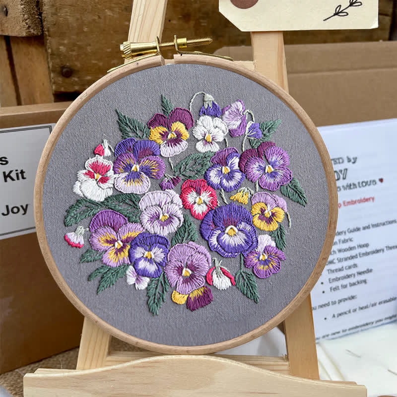 Rubbyoo Embroidery Kit - Pansies - image 5