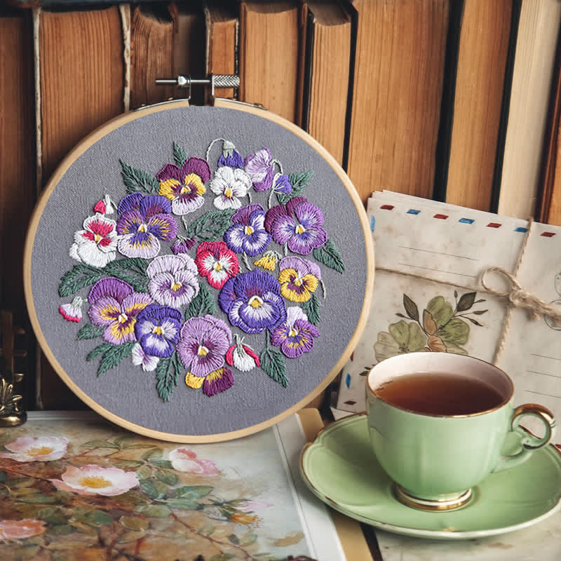 Rubbyoo Embroidery Kit - Pansies - image 6