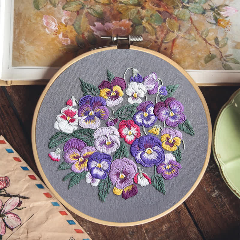 Rubbyoo Embroidery Kit - Pansies - image 7