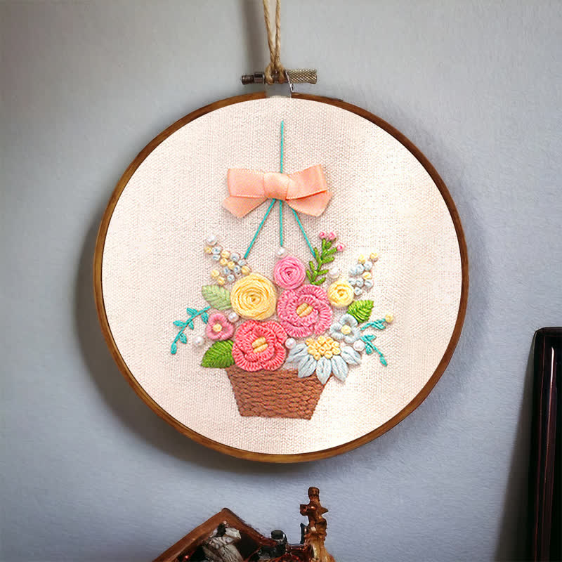 Rubbyoo Embroidery Kit - Basket Of Peonies - image 4