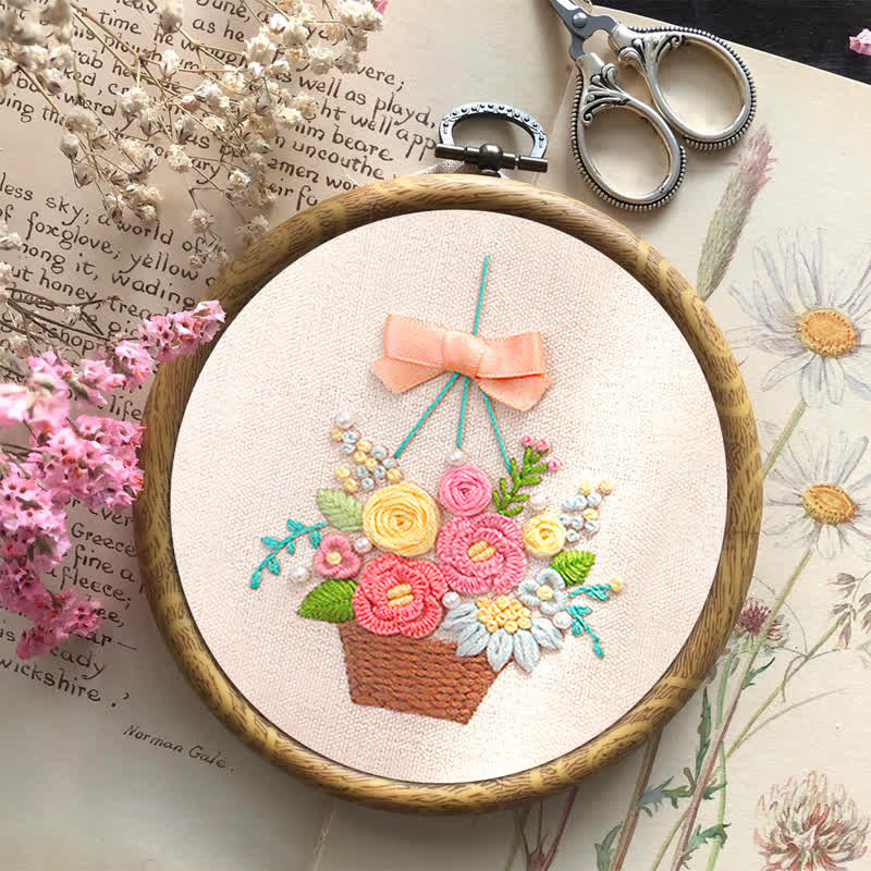 Rubbyoo Embroidery Kit - Basket Of Peonies - image 8