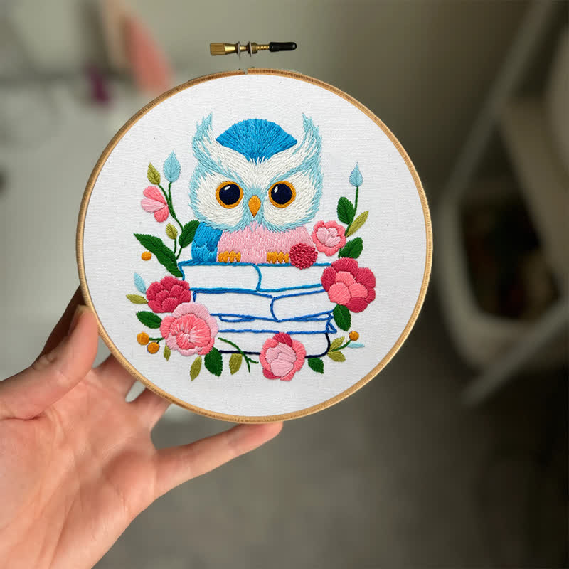 Rubbyoo Embroidery Kit - Owl Loves Reading - image 1