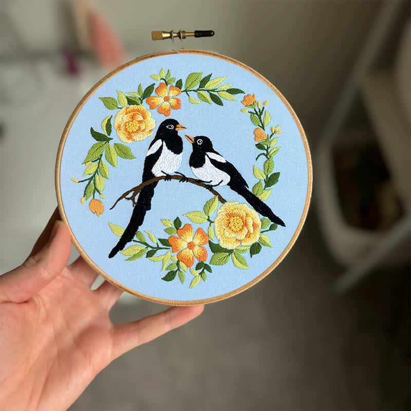 Rubbyoo Embroidery Kit - Love Birds And Flowers - image 1