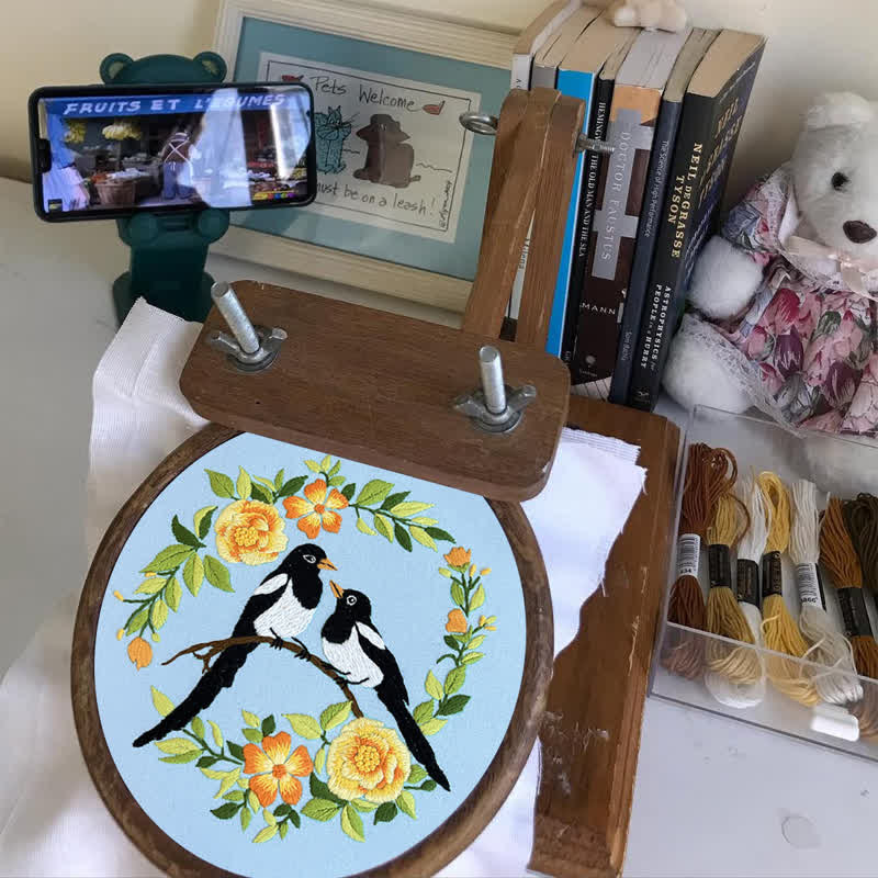 Rubbyoo Embroidery Kit - Love Birds And Flowers - image 4