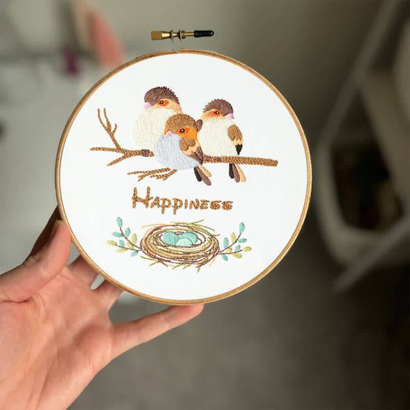 Rubbyoo Embroidery Kit - Happy Bird Family - image 1