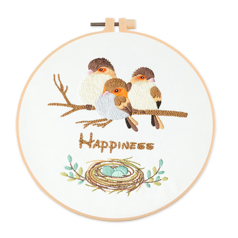Rubbyoo Embroidery Kit - Happy Bird Family - image 0