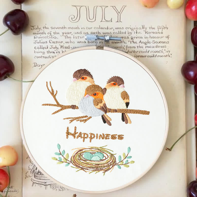 Rubbyoo Embroidery Kit - Happy Bird Family - image 2