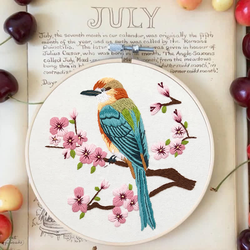 Rubbyoo Embroidery Kit - Birds On Plum Blossom Branch - image 2