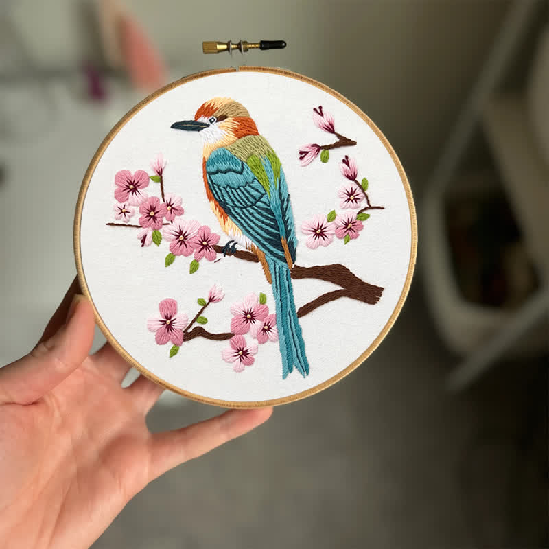 Rubbyoo Embroidery Kit - Birds On Plum Blossom Branch - image 1