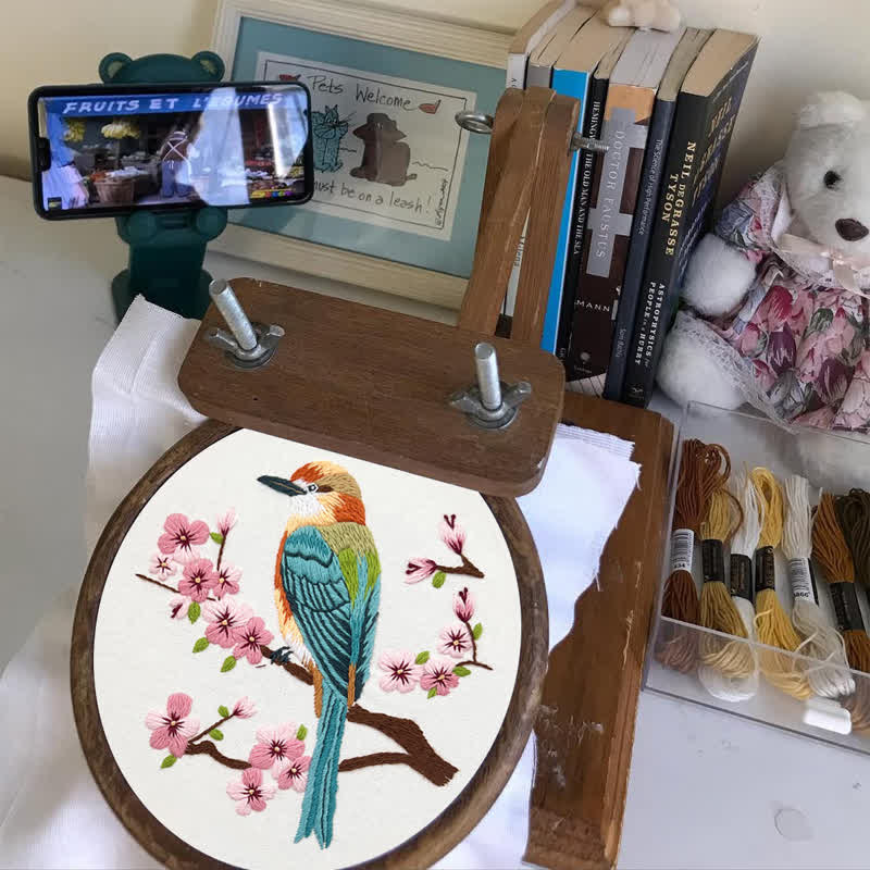 Rubbyoo Embroidery Kit - Birds On Plum Blossom Branch - image 5