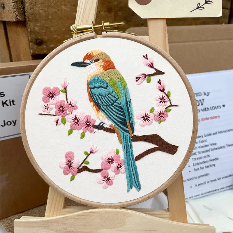 Rubbyoo Embroidery Kit - Birds On Plum Blossom Branch - image 3