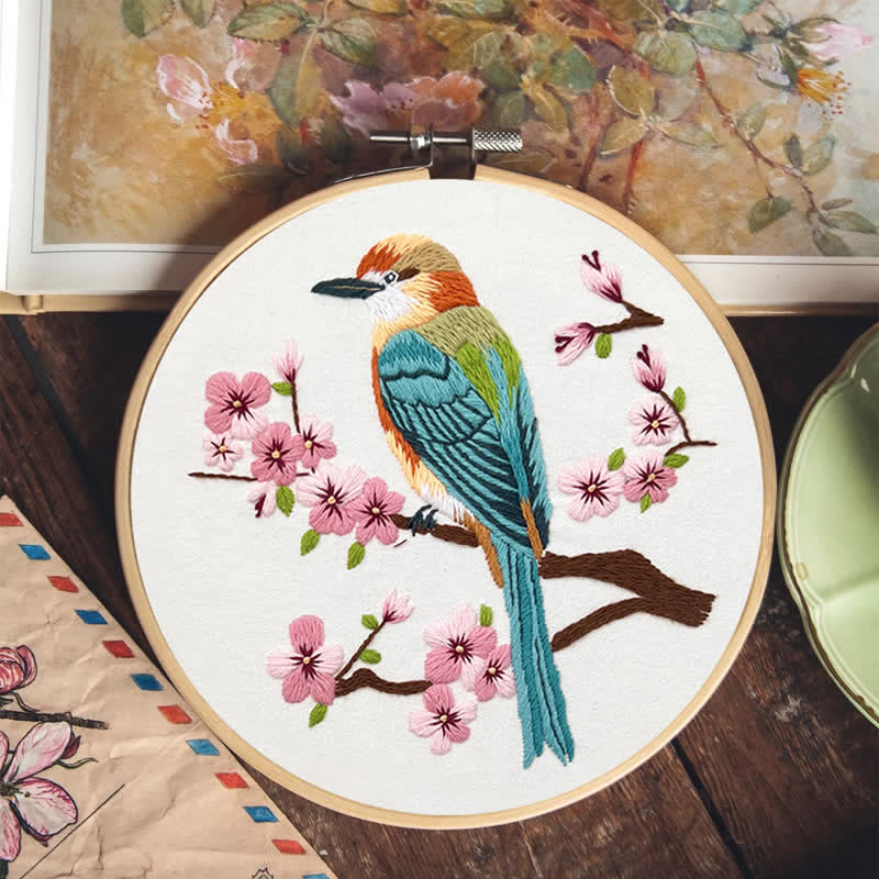 Rubbyoo Embroidery Kit - Birds On Plum Blossom Branch - image 7