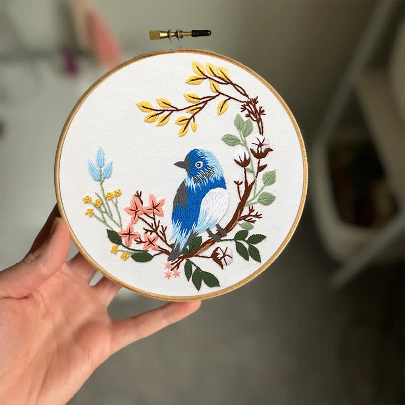 Rubbyoo Embroidery Kit - Spring Blue Birds - image 1