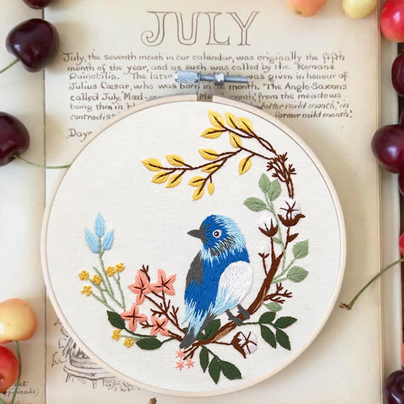 Rubbyoo Embroidery Kit - Spring Blue Birds - image 2