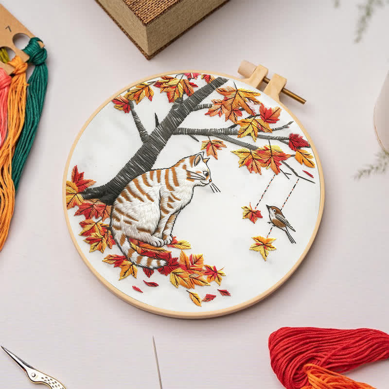 Rubbyoo Embroidery Kit - Autumn cat - image 2