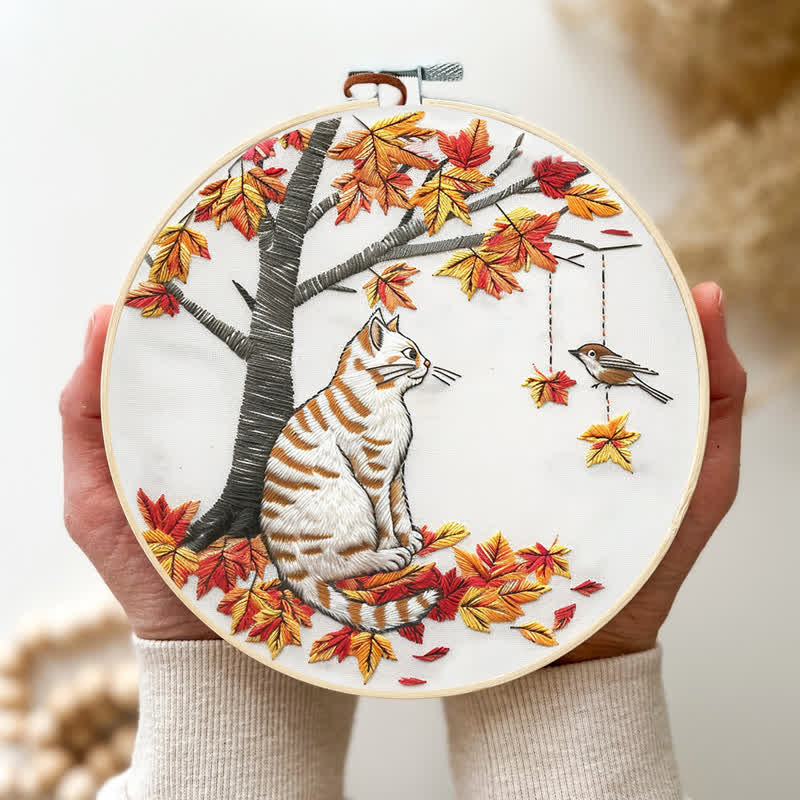 Rubbyoo Embroidery Kit - Autumn cat - image 3