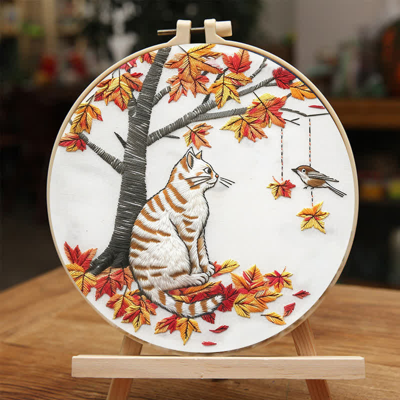 Rubbyoo Embroidery Kit - Autumn cat - image 4