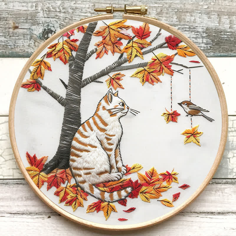 Rubbyoo Embroidery Kit - Autumn cat - image 6