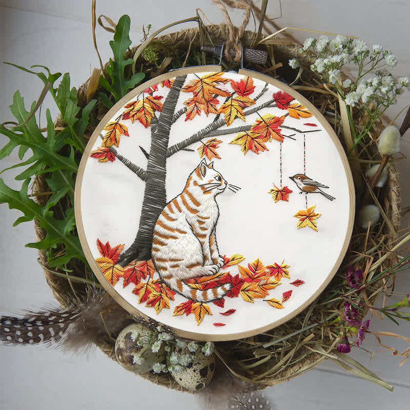 Rubbyoo Embroidery Kit - Autumn cat - image 7