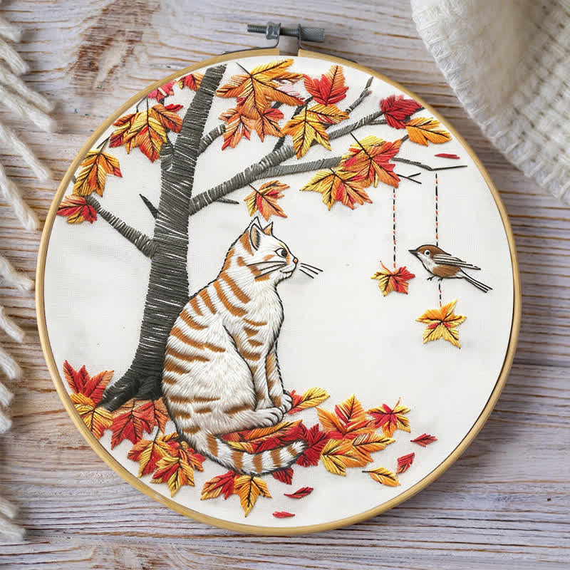 Rubbyoo Embroidery Kit - Autumn cat - image 8