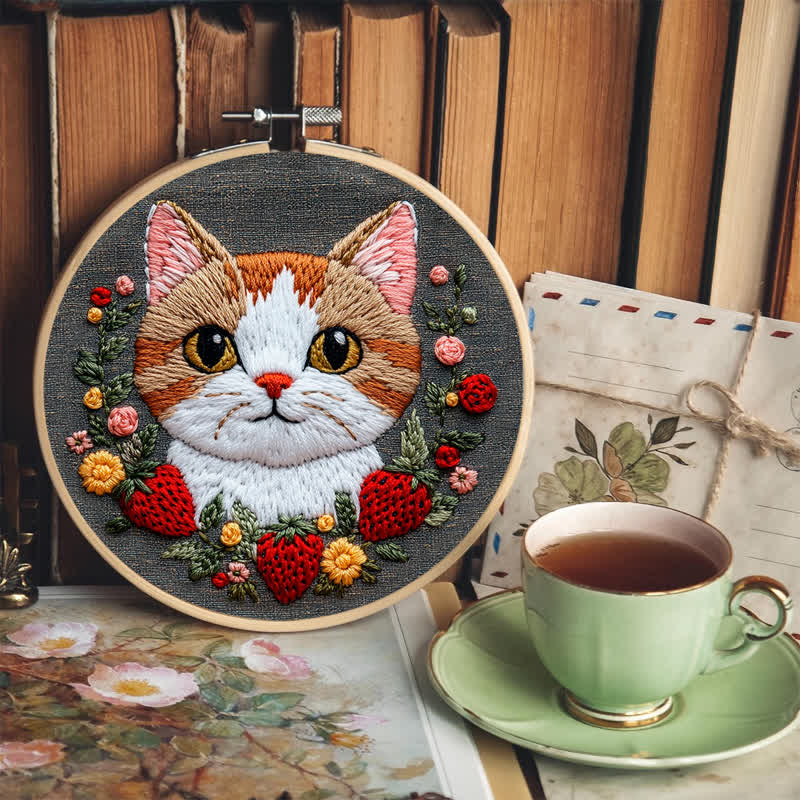 Rubbyoo Embroidery Kit - Strawberry Cat - image 5