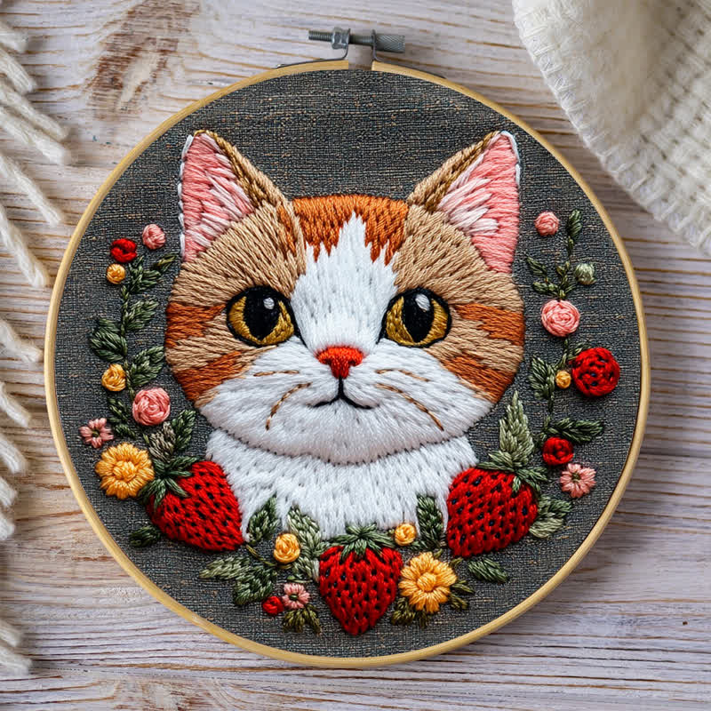 Rubbyoo Embroidery Kit - Strawberry Cat - image 7