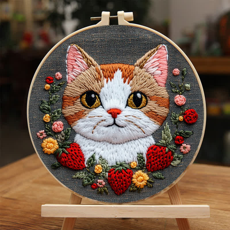 Rubbyoo Embroidery Kit - Strawberry Cat - image 4