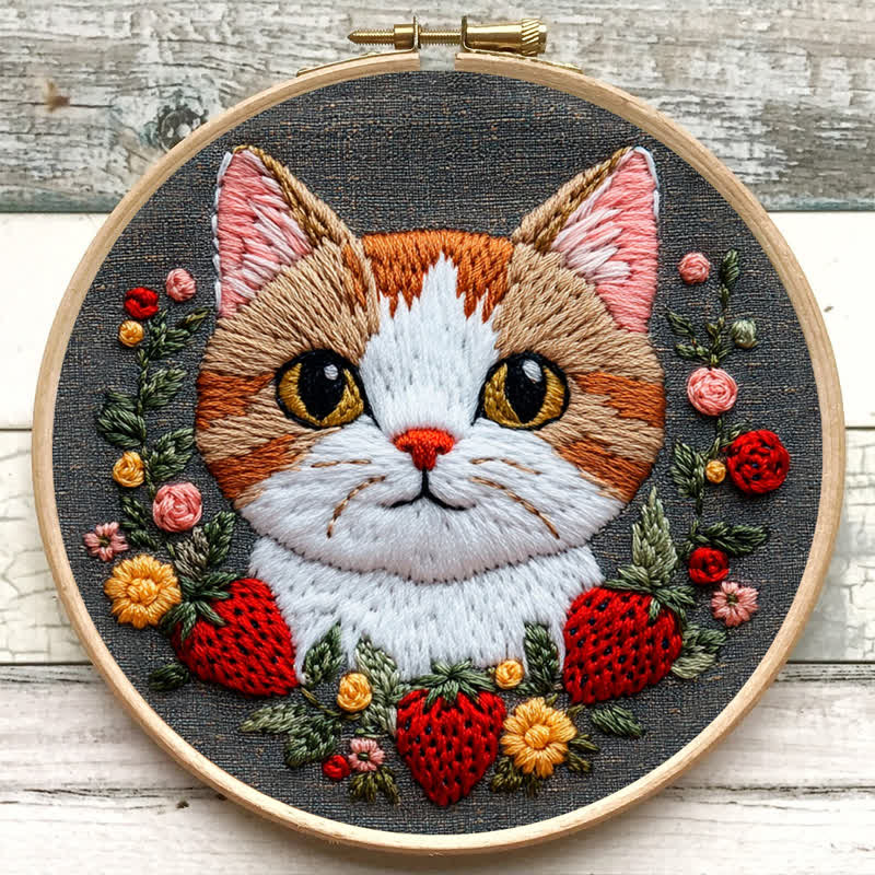 Rubbyoo Embroidery Kit - Strawberry Cat - image 6