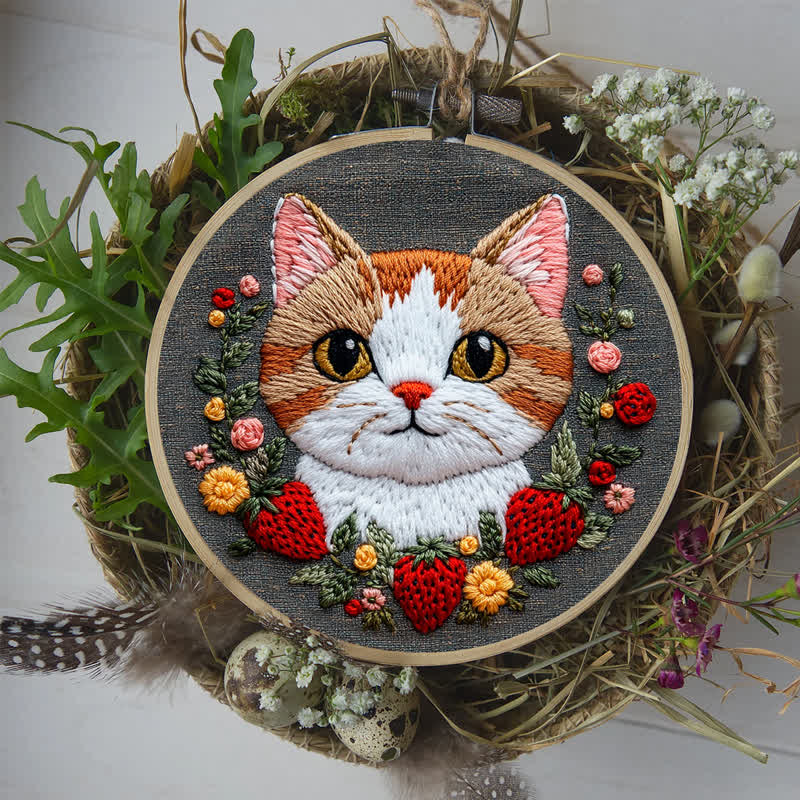 Rubbyoo Embroidery Kit - Strawberry Cat - image 8