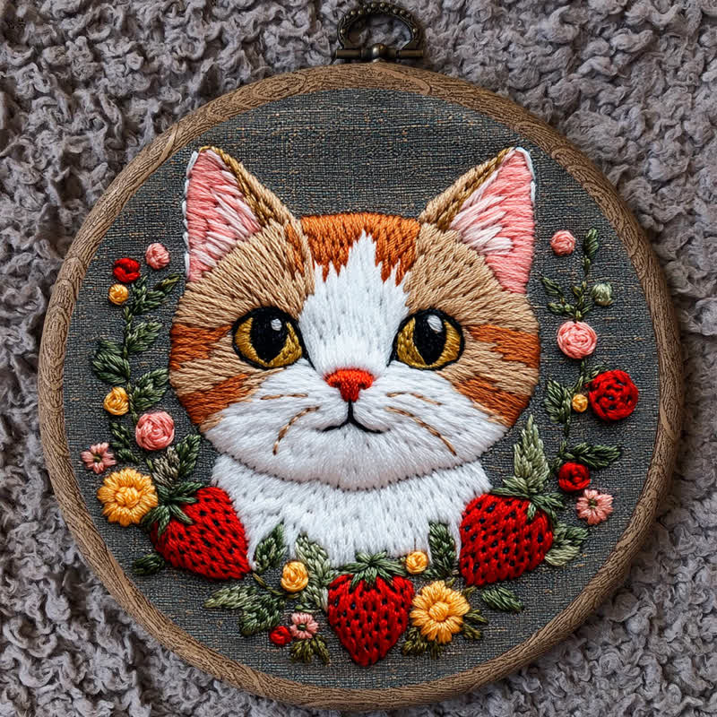 Rubbyoo Embroidery Kit - Strawberry Cat - image 9