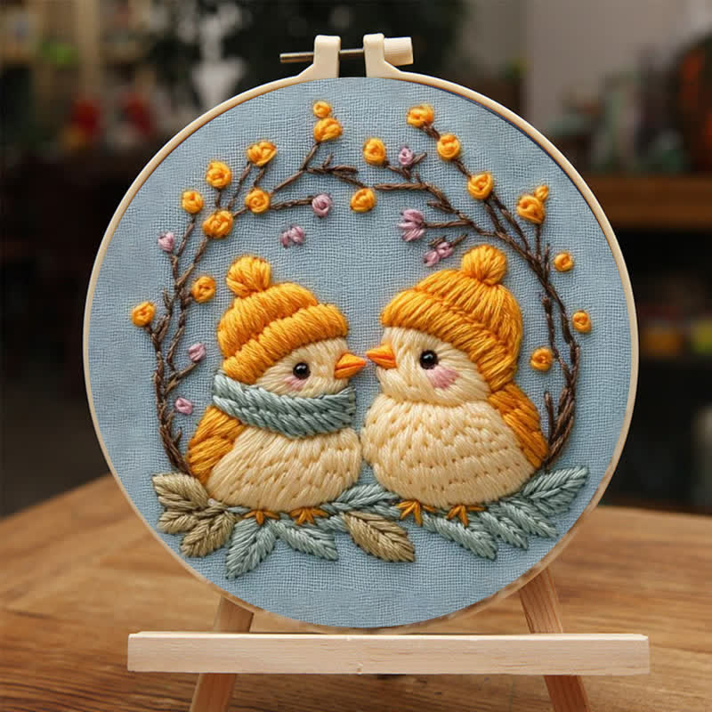 Rubbyoo Embroidery Kit - Cute Winter Birds - image 3