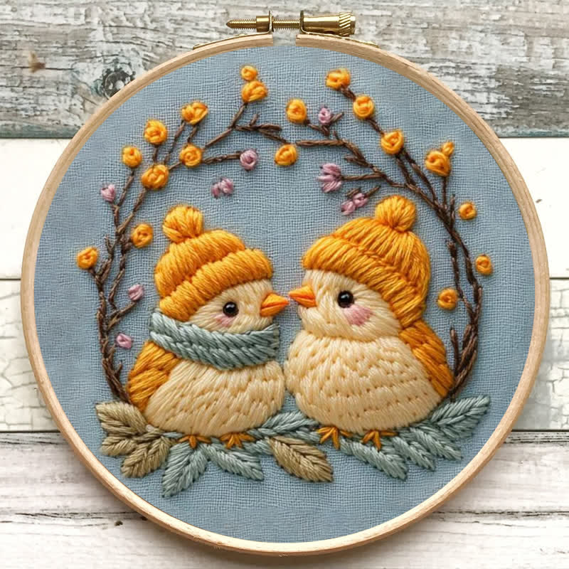 Rubbyoo Embroidery Kit - Cute Winter Birds - image 6