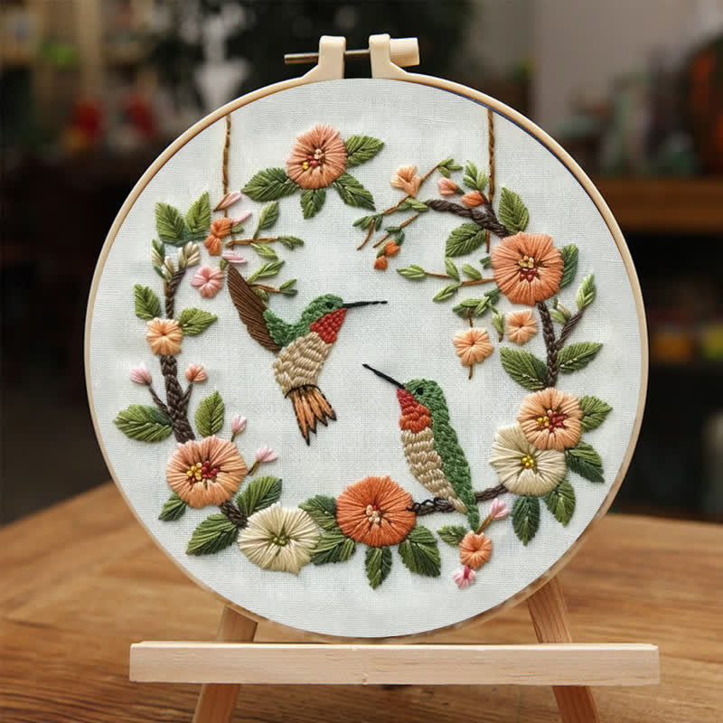 Rubbyoo Embroidery Kit - Hummingbird In Wreath - image 4