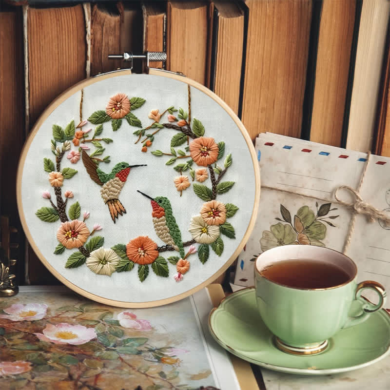 Rubbyoo Embroidery Kit - Hummingbird In Wreath - image 6