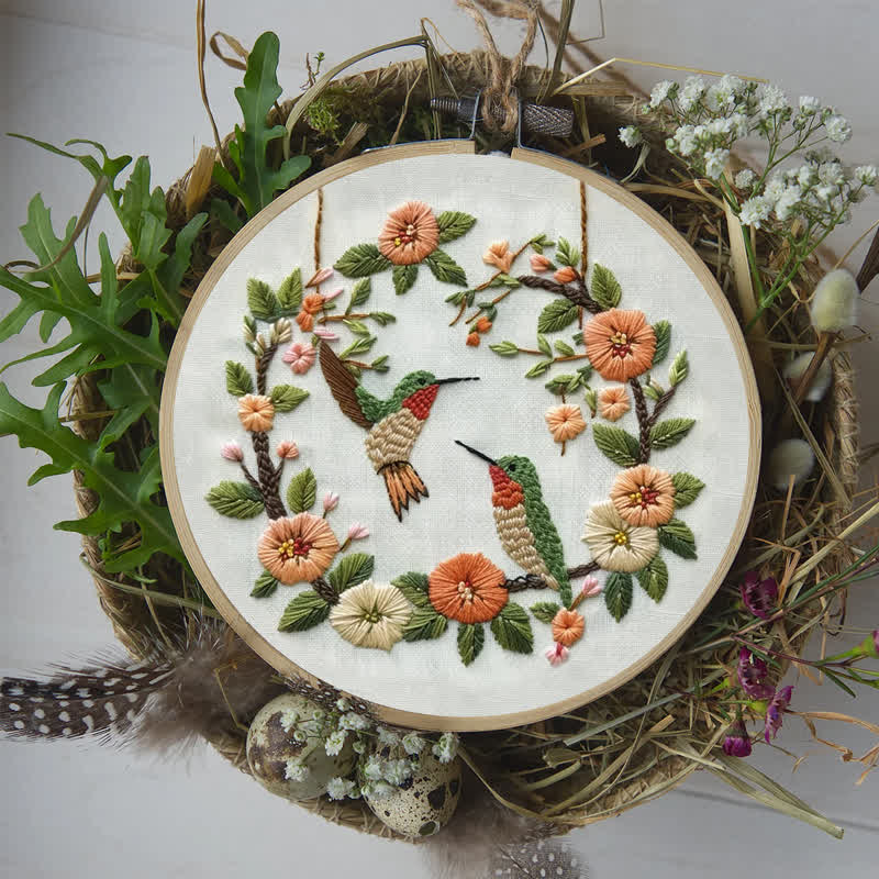 Rubbyoo Embroidery Kit - Hummingbird In Wreath - image 7