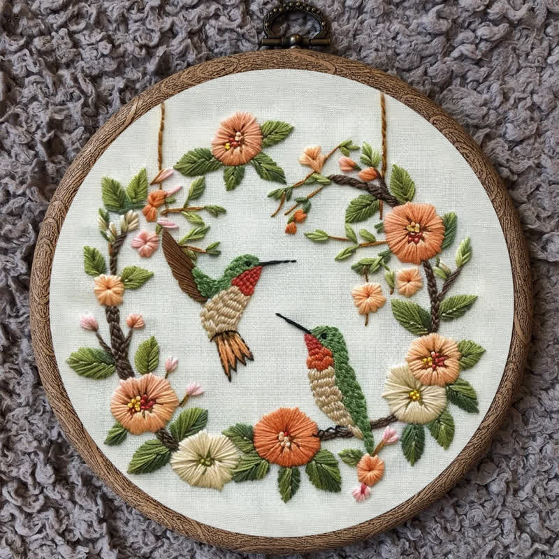 Rubbyoo Embroidery Kit - Hummingbird In Wreath - image 9