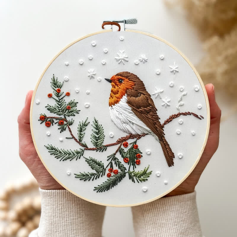 Rubbyoo Embroidery Kit - Winter Bird - image 1