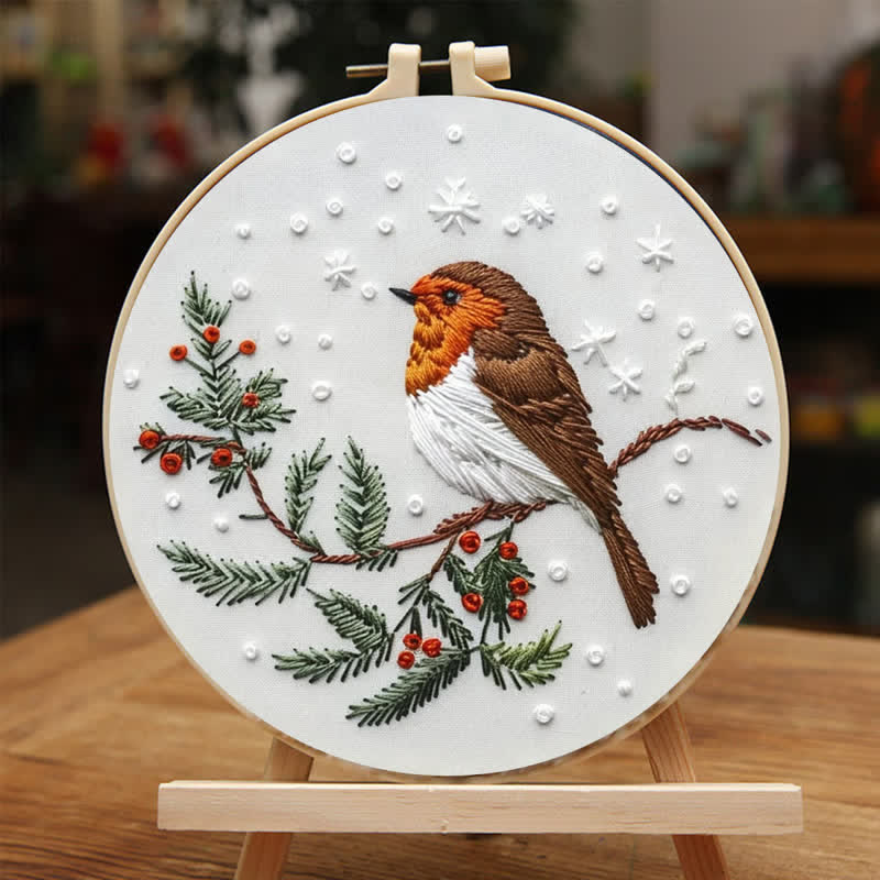 Rubbyoo Embroidery Kit - Winter Bird - image 3