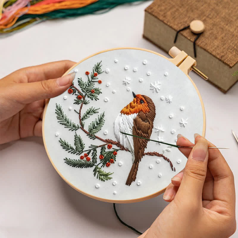 Rubbyoo Embroidery Kit - Winter Bird - image 2