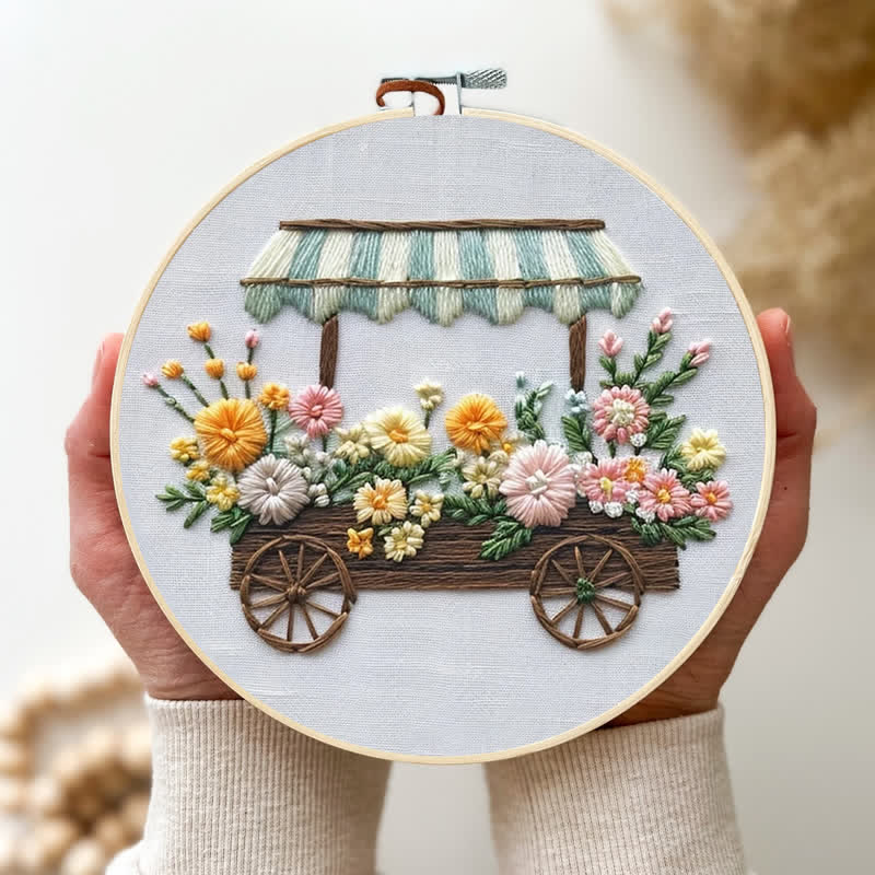 Rubbyoo Embroidery Kit - Flower Cart - image 4
