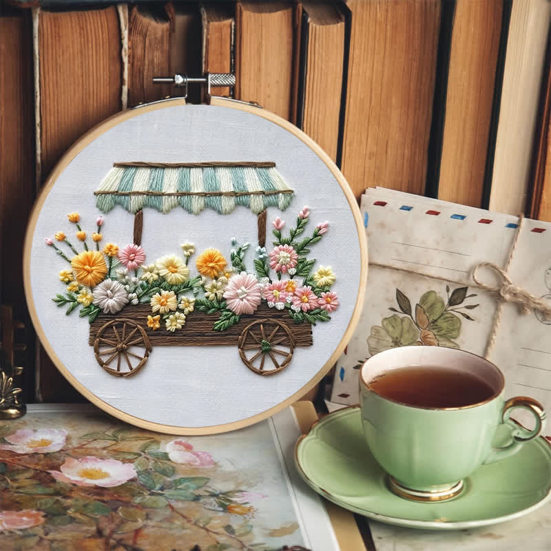 Rubbyoo Embroidery Kit - Flower Cart - image 5