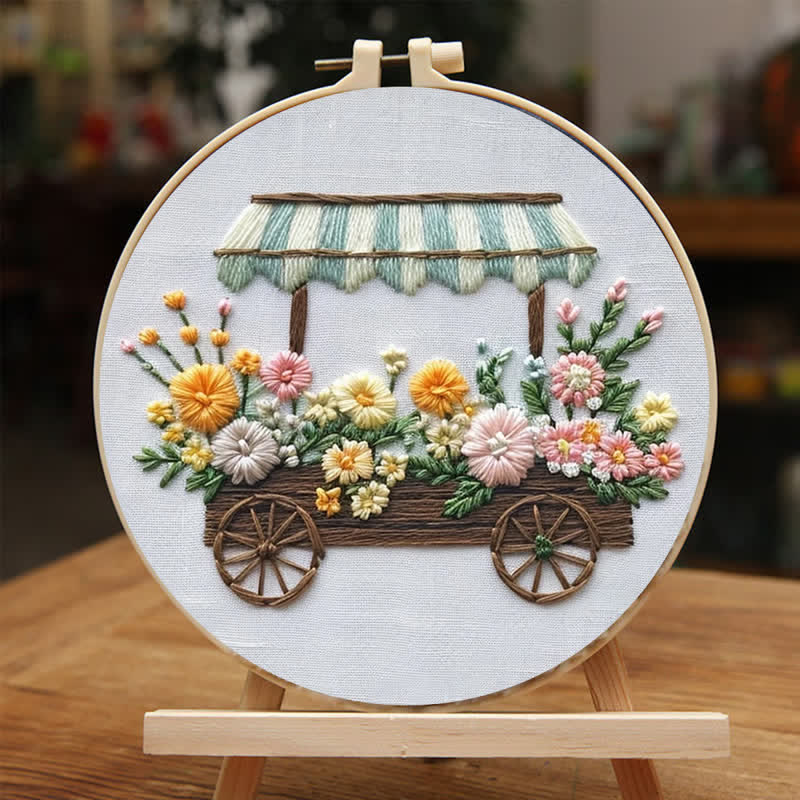 Rubbyoo Embroidery Kit - Flower Cart - image 2