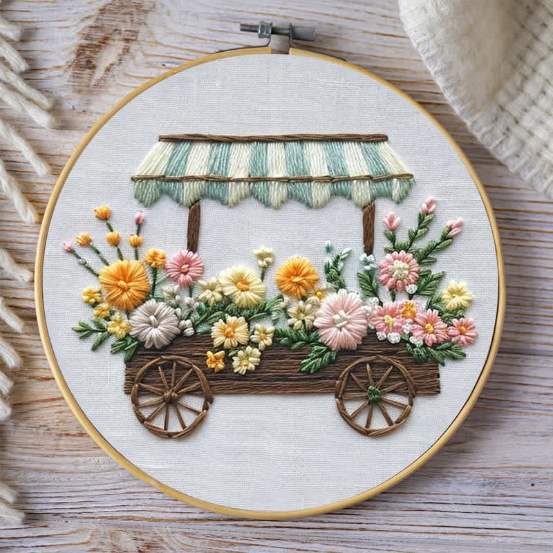 Rubbyoo Embroidery Kit - Flower Cart - image 7