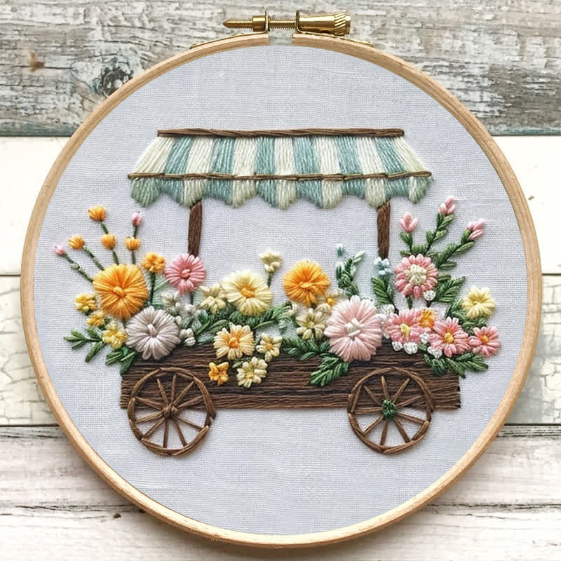 Rubbyoo Embroidery Kit - Flower Cart - image 6