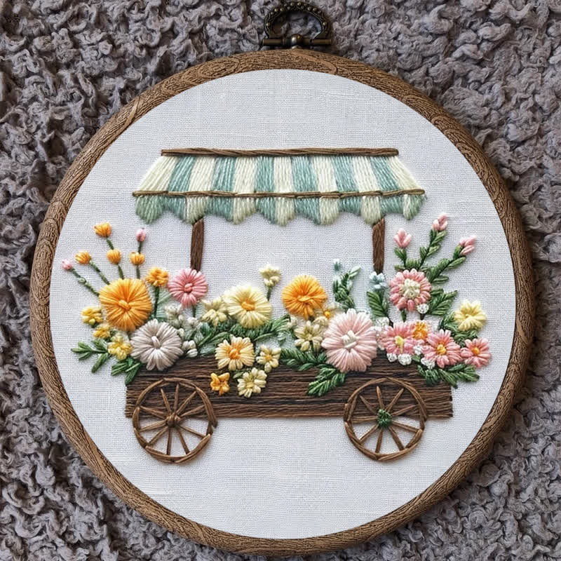 Rubbyoo Embroidery Kit - Flower Cart - image 9
