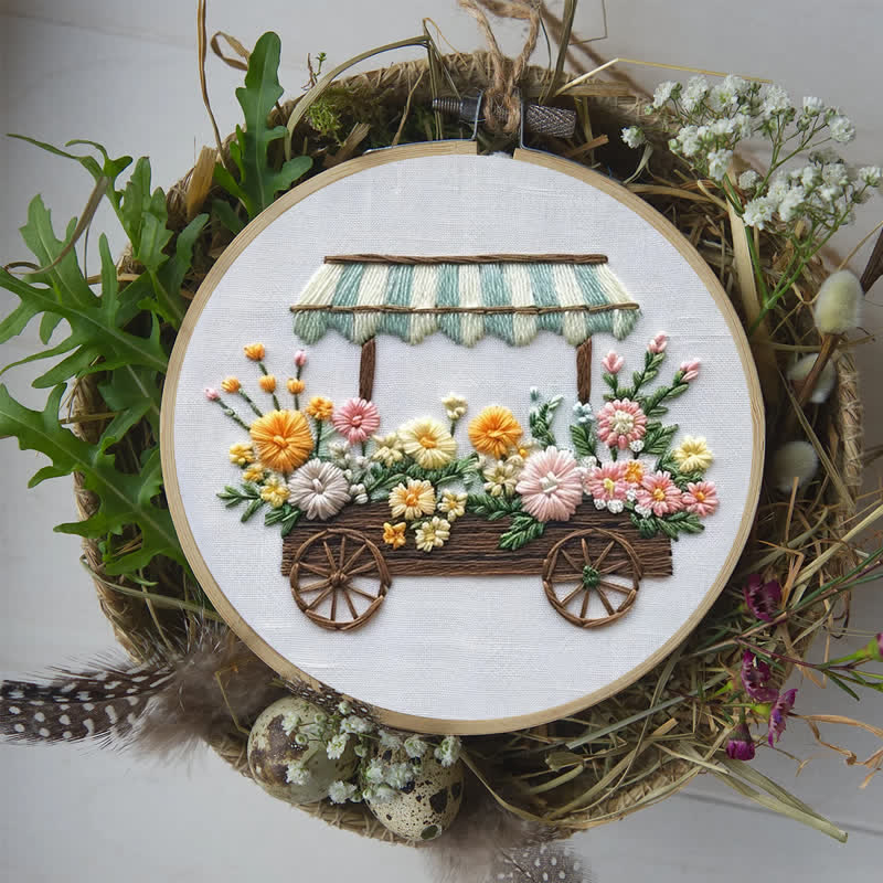 Rubbyoo Embroidery Kit - Flower Cart - image 8