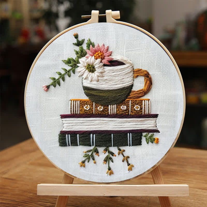 Rubbyoo Embroidery Kit - Books and Flowers - image 1