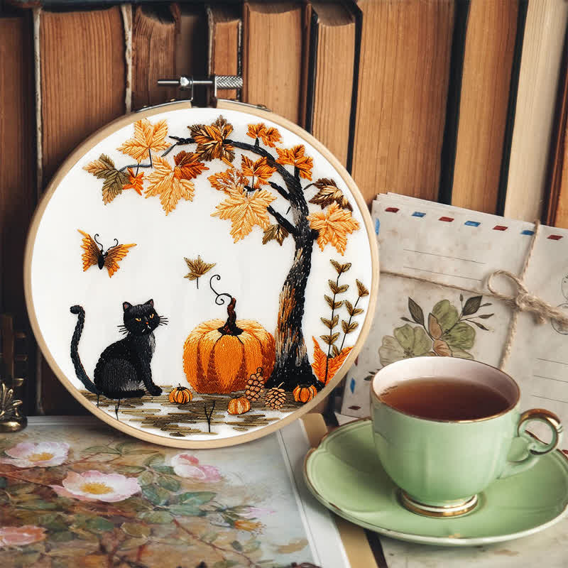 Rubbyoo Embroidery Kit - Black Cat Halloween Trick or Treat - image 5