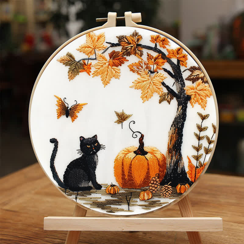 Rubbyoo Embroidery Kit - Black Cat Halloween Trick or Treat - image 4