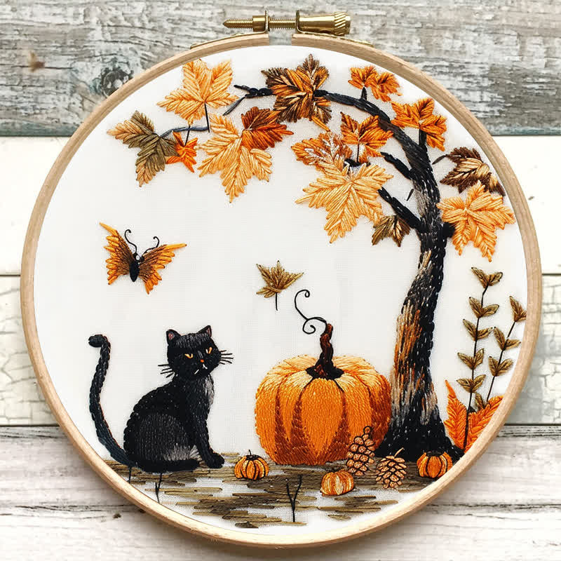 Rubbyoo Embroidery Kit - Black Cat Halloween Trick or Treat - image 6